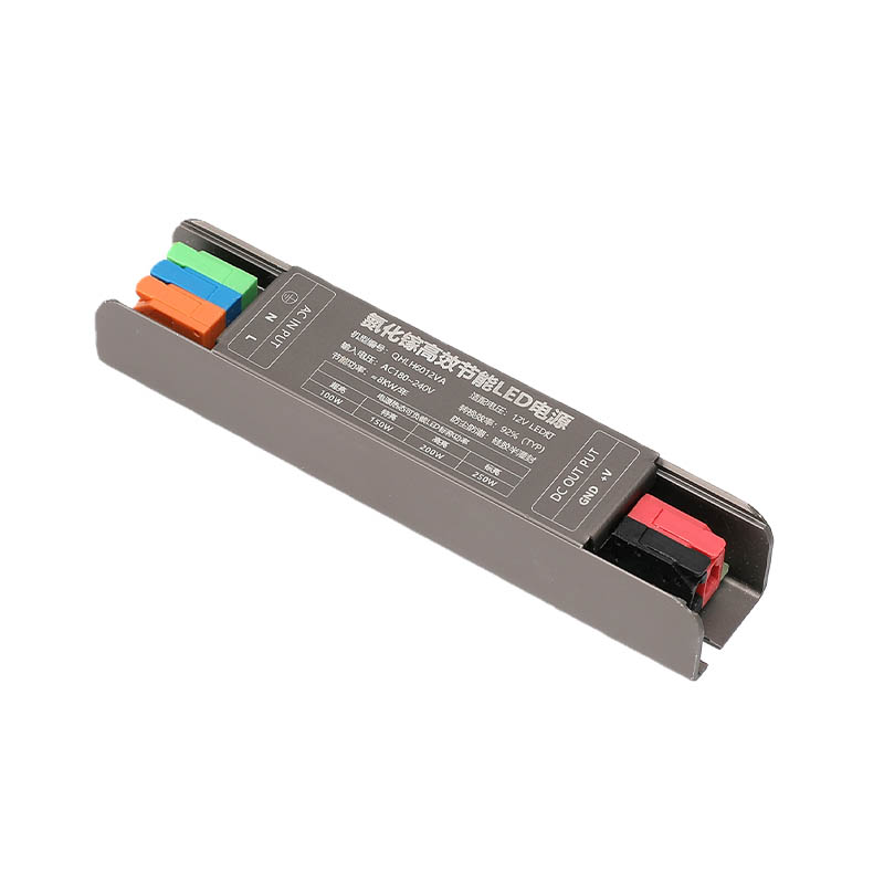 How can a thin and narrow light strip power supply achieve efficient, quiet, and reliable LED power delivery within a limited space?